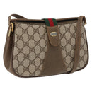 GUCCI GG Supreme Web Sherry Line Bag PVC Beige Gold 10 02 024 Auth 176473-1