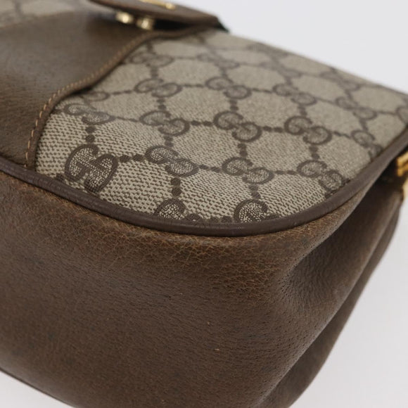 GUCCI GG Supreme Web Sherry Line Bag PVC Beige Gold 10 02 024 Auth 176473