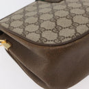 GUCCI GG Supreme Web Sherry Line Bag PVC Beige Gold 10 02 024 Auth 176473-15