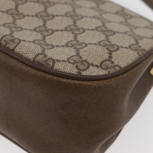 GUCCI GG Supreme Web Sherry Line Bag PVC Beige Gold 10 02 024 Auth 176473