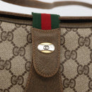 GUCCI GG Supreme Web Sherry Line Bag PVC Beige Gold 10 02 024 Auth 176473-17