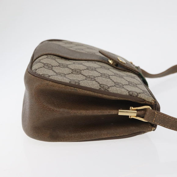 GUCCI GG Supreme Web Sherry Line Bag PVC Beige Gold 10 02 024 Auth 176473