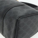 GUCCI GG Supreme Web Sherry Line Boston Bag PVC Black Gold 40 02 006 Auth 176475-9