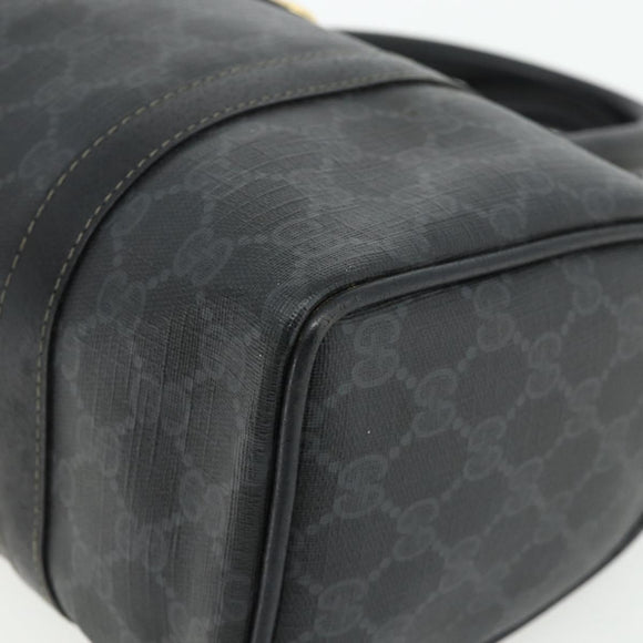 GUCCI GG Supreme Web Sherry Line Boston Bag PVC Black Gold 40 02 006 Auth 176475