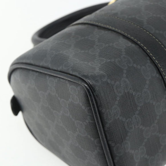 GUCCI GG Supreme Web Sherry Line Boston Bag PVC Black Gold 40 02 006 Auth 176475