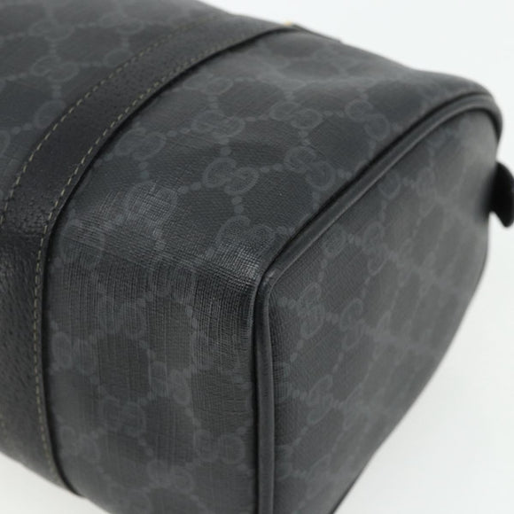 GUCCI GG Supreme Web Sherry Line Boston Bag PVC Black Gold 40 02 006 Auth 176475