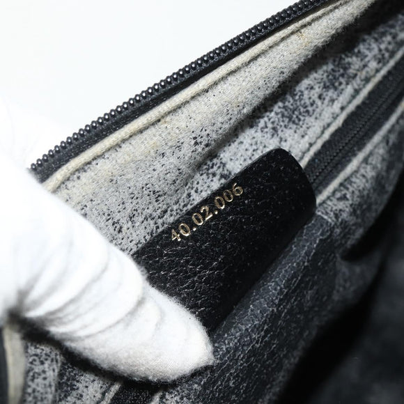 GUCCI GG Supreme Web Sherry Line Boston Bag PVC Black Gold 40 02 006 Auth 176475