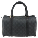 GUCCI GG Supreme Web Sherry Line Boston Bag PVC Black Gold 40 02 006 Auth 176475-2