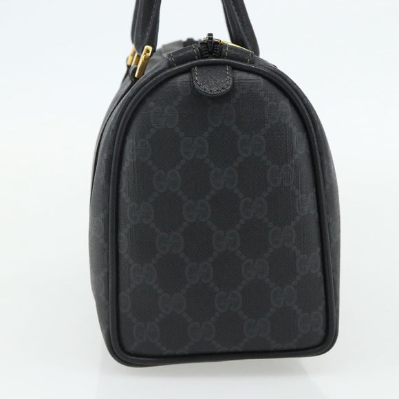 GUCCI GG Supreme Web Sherry Line Boston Bag PVC Black Gold 40 02 006 Auth 176475