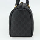 GUCCI GG Supreme Web Sherry Line Boston Bag PVC Black Gold 40 02 006 Auth 176475-4