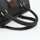 GUCCI GG Supreme Web Sherry Line Boston Bag PVC Black Gold 40 02 006 Auth 176475-7