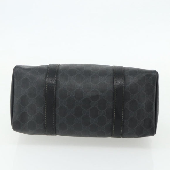 GUCCI GG Supreme Web Sherry Line Boston Bag PVC Black Gold 40 02 006 Auth 176475