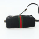 GUCCI GG Canvas Web Sherry Line Shoulder Bag Black Gold Red 010 378 Auth 176476A-5