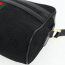 GUCCI GG Canvas Web Sherry Line Shoulder Bag Black Gold Red 010 378 Auth 176476A-9