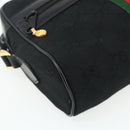GUCCI GG Canvas Web Sherry Line Shoulder Bag Black Gold Red 010 378 Auth 176476A-15