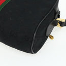GUCCI GG Canvas Web Sherry Line Shoulder Bag Black Gold Red 010 378 Auth 176476A-16
