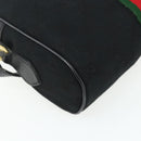 GUCCI GG Canvas Web Sherry Line Shoulder Bag Black Gold Red 010 378 Auth 176476A-17