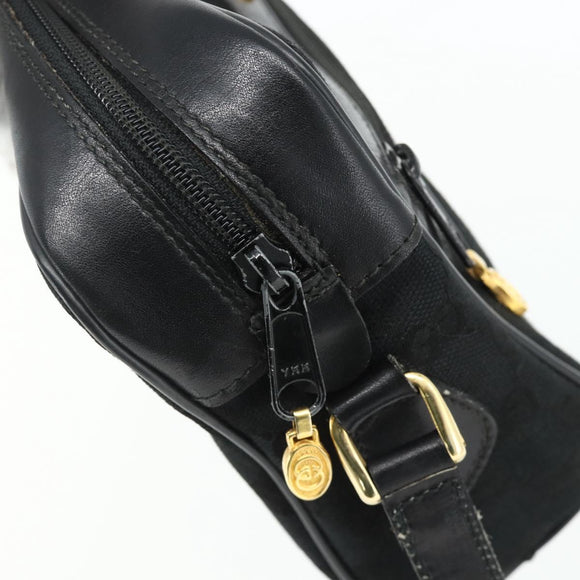 GUCCI GG Canvas Web Sherry Line Shoulder Bag Black Gold Red 010 378 Auth 176476A