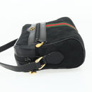 GUCCI GG Canvas Web Sherry Line Shoulder Bag Black Gold Red 010 378 Auth 176476A-3