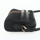 GUCCI GG Canvas Web Sherry Line Shoulder Bag Black Gold Red 010 378 Auth 176476A-4