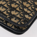 Christian Dior Trotter Canvas Shoulder Bag Navy Gold Auth 176478-15