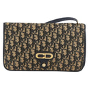 Christian Dior Trotter Canvas Shoulder Bag Navy Gold Auth 176478-13