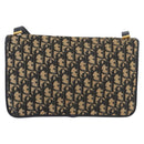 Christian Dior Trotter Canvas Shoulder Bag Navy Gold Auth 176478-2