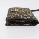 Christian Dior Trotter Canvas Shoulder Bag Navy Gold Auth 176478-3