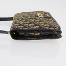 Christian Dior Trotter Canvas Shoulder Bag Navy Gold Auth 176478-4