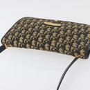 Christian Dior Trotter Canvas Shoulder Bag Navy Gold Auth 176478-6