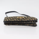 Christian Dior Trotter Canvas Shoulder Bag Navy Gold Auth 176478-5