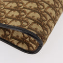 Christian Dior Trotter Canvas Shoulder Bag Brown Gold Auth 176479-9