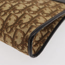 Christian Dior Trotter Canvas Shoulder Bag Brown Gold Auth 176479-14