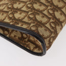 Christian Dior Trotter Canvas Shoulder Bag Brown Gold Auth 176479-15