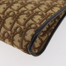 Christian Dior Trotter Canvas Shoulder Bag Brown Gold Auth 176479-16