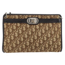 Christian Dior Trotter Canvas Shoulder Bag Brown Gold Auth 176479-13