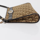 Christian Dior Trotter Canvas Shoulder Bag Brown Gold Auth 176479-4