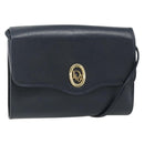 Christian Dior Shoulder Bag Leather Navy Gold Auth 176481-1