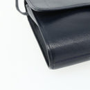Christian Dior Shoulder Bag Leather Navy Gold Auth 176481-14