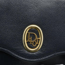 Christian Dior Shoulder Bag Leather Navy Gold Auth 176481-17