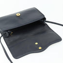 Christian Dior Shoulder Bag Leather Navy Gold Auth 176481-10