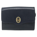 Christian Dior Shoulder Bag Leather Navy Gold Auth 176481-13