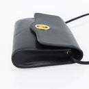 Christian Dior Shoulder Bag Leather Navy Gold Auth 176481-4