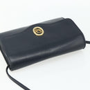 Christian Dior Shoulder Bag Leather Navy Gold Auth 176481-6