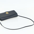 Christian Dior Shoulder Bag Leather Navy Gold Auth 176481-7