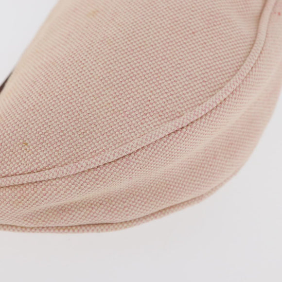 PRADA Accessory Pouch Canvas Pink Silver Auth 176484