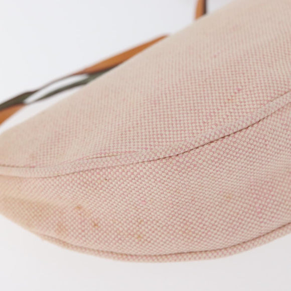 PRADA Accessory Pouch Canvas Pink Silver Auth 176484