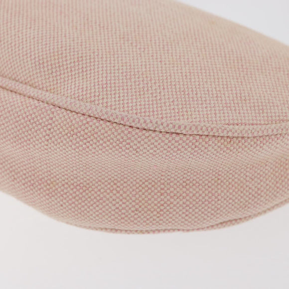 PRADA Accessory Pouch Canvas Pink Silver Auth 176484