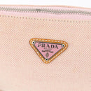 PRADA Accessory Pouch Canvas Pink Silver Auth 176484-18