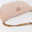 PRADA Accessory Pouch Canvas Pink Silver Auth 176484-6